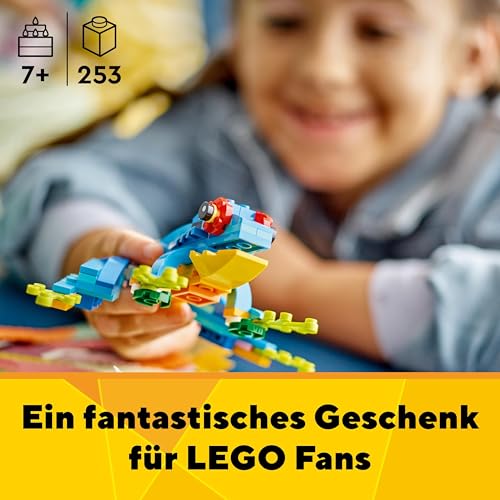 LEGO Creator 3in1 Exotischer Papagei - Konstruktionsspielzeug mit DREI Tierfiguren - Spielzeug mit Papagei, Fisch und Frosch Minifiguren - Kreatives Geschenk für Mädchen und Jungen ab 7 Jahren 31136 - 2