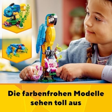 LEGO Creator 3in1 Exotischer Papagei - Konstruktionsspielzeug mit DREI Tierfiguren - Spielzeug mit Papagei, Fisch und Frosch Minifiguren - Kreatives Geschenk für Mädchen und Jungen ab 7 Jahren 31136 - 6