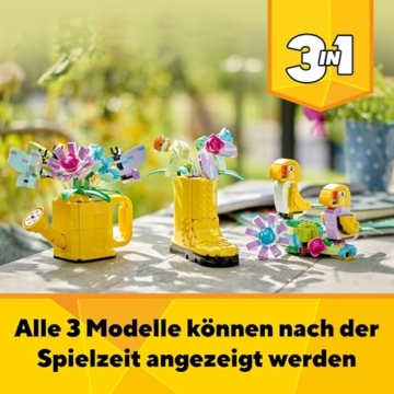 LEGO Creator 3in1 Gießkanne mit Blumen Set, Kinderzimmer-Deko, Baue eine Gießkanne mit Blumenstrauß, Gummistiefel oder 2 Spielzeug-Vögel, kreatives Geschenk für Mädchen und Jungen ab 8 Jahren 31149 - 6