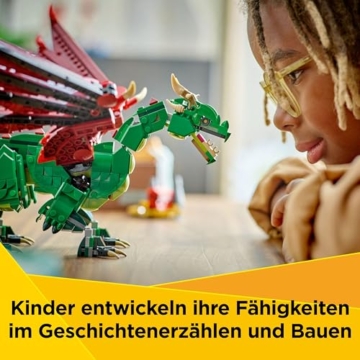 LEGO Creator 3in1 Grüner Drache - Spielzeug - Umbaubar in Spielzeug Seeschlange oder Phönix Figur - Bauspielzeug mit Tieren für Kinder - Geburtstagsgeschenk für Jungen und Mädchen ab 9 Jahren 31161 - 3