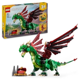 LEGO Creator 3in1 Grüner Drache - Spielzeug - Umbaubar in Spielzeug Seeschlange oder Phönix Figur - Bauspielzeug mit Tieren für Kinder - Geburtstagsgeschenk für Jungen und Mädchen ab 9 Jahren 31161 - 1