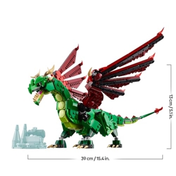 LEGO Creator 3in1 Grüner Drache - Spielzeug - Umbaubar in Spielzeug Seeschlange oder Phönix Figur - Bauspielzeug mit Tieren für Kinder - Geburtstagsgeschenk für Jungen und Mädchen ab 9 Jahren 31161 - 8