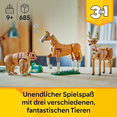 LEGO Creator 3in1 Prächtiges Ross - Pferde Spielzeug - Baue eine Bären- oder Hirschfigur - Geschenk zum Geburtstag für Mädchen und Jungen ab 9 Jahren - 31166 - 2
