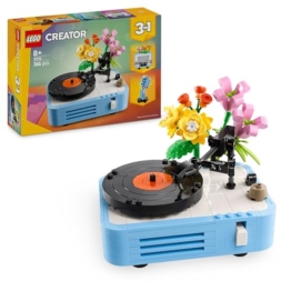 LEGO Creator 3in1 Record Player with Flowers Building Toy - Rebuilds Into a Radio Model or Microphone - Music Toys for 8+ Year Old Girls & Boys - Creative Gift Idea - 31172 - 1