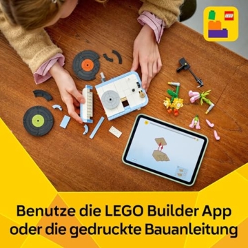 LEGO Creator 3in1 Record Player with Flowers Building Toy - Rebuilds Into a Radio Model or Microphone - Music Toys for 8+ Year Old Girls & Boys - Creative Gift Idea - 31172 - 7