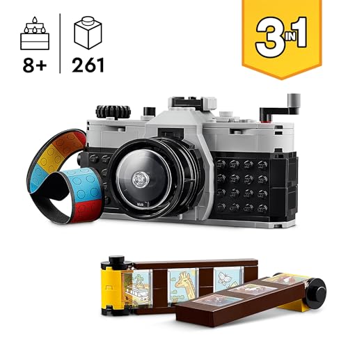 LEGO Creator 3in1 Retro Kamera Spielzeug, Videokamera, TV-Set, Schreibtischdeko für Kinder oder Zubehör für Schlafzimmer, Fotografie-Geschenke für Mädchen und Jungen ab 8 Jahren 31147 - 2