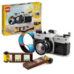 LEGO Creator 3in1 Retro Kamera Spielzeug, Videokamera, TV-Set, Schreibtischdeko für Kinder oder Zubehör für Schlafzimmer, Fotografie-Geschenke für Mädchen und Jungen ab 8 Jahren 31147 - 1