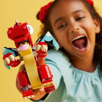 LEGO Creator 3in1 Roter Drache, Spielzeug mit 3 Tierfiguren inkl. Roter Drache, Fisch und Phönix, Tiere-Set für Kinder, Geschenk für Jungs und Mädchen ab 6 Jahren 31145 - 7