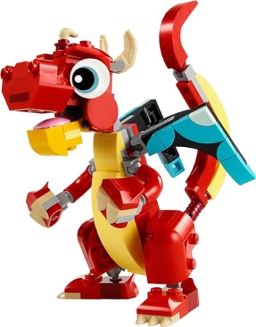 LEGO Creator 3in1 Roter Drache, Spielzeug mit 3 Tierfiguren inkl. Roter Drache, Fisch und Phönix, Tiere-Set für Kinder, Geschenk für Jungs und Mädchen ab 6 Jahren 31145 - 8