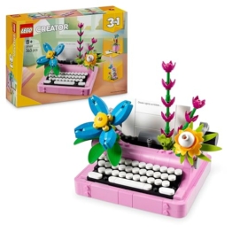 LEGO Creator 3in1 Schreibmaschine mit Blumen - umbaubar in eine Keytar oder einen Blumentopf mit Stift & Notizbuch – Kreatives Geburtstagsgeschenk für Mädchen und Jungen ab 8 Jahren – 31169 - 1