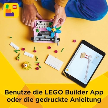 LEGO Creator 3in1 Schreibmaschine mit Blumen - umbaubar in eine Keytar oder einen Blumentopf mit Stift & Notizbuch – Kreatives Geburtstagsgeschenk für Mädchen und Jungen ab 8 Jahren – 31169 - 6