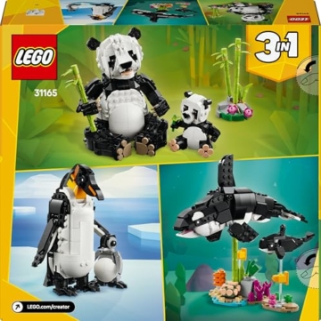 LEGO Creator 3in1 Wilde Tiere: Pandafamilie - Tierfiguren umbaubar in Pinguine oder Schwertwale – Spielzeug zum Bauen - Kreatives Geburtstagsgeschenk für Mädchen und Jungen ab 8 Jahren – 31165 - 12