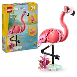 LEGO Creator 3in1 Wilde Tiere: Rosa Flamingo - Umbaubar in Kakadu Papagei Figur oder Axolotl - Kreatives Geburtstagsgeschenk für Mädchen & Jungen ab 8 Jahren - 31170 - 1