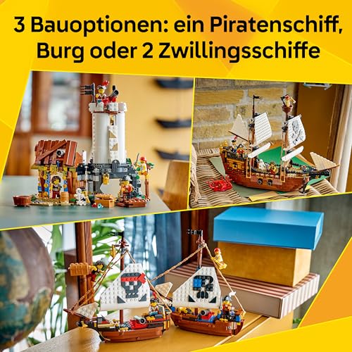 LEGO Creator Legendäres Piratenschiff Spielzeug - Modellbau mit 2 Bauoptionen - Burg oder 2 Zwillingsboote - Kinderzimmer Deko - Geburtstagsgeschenk für Jungen & Mädchen ab 9 Jahren - 31387 - 3