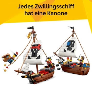 LEGO Creator Legendäres Piratenschiff Spielzeug - Modellbau mit 2 Bauoptionen - Burg oder 2 Zwillingsboote - Kinderzimmer Deko - Geburtstagsgeschenk für Jungen & Mädchen ab 9 Jahren - 31387 - 5