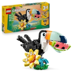 LEGO Creator Wilde Tiere: Tropischer Tukan - Dschungel Bausteine & Lernspielzeug für Mädchen & Jungen ab 7 Jahren – 3 Tiermodelle in 1 Set - Geschenk zum Geburtstag - 31173 - 1