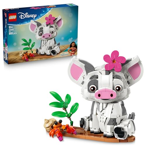 LEGO | Disney Vaiana Pua - Spielzeug Schwein mit Blume, Krabbe und Floßständer als Zimmerdeko - Geburtstagsgeschenk für Mädchen ab 9 Jahren und Filmfans - 43292 - 1