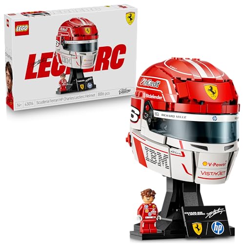 LEGO Editions Scuderia Ferrari HP Charles Leclerc Helm - F1 Merchandise - Ausstellungsmodell Bausatz mit sammelbarer Minifigur - Geschenk für Jungen ab 14 Jahren und Erwachsene Motorsportfans - 43014 - 1