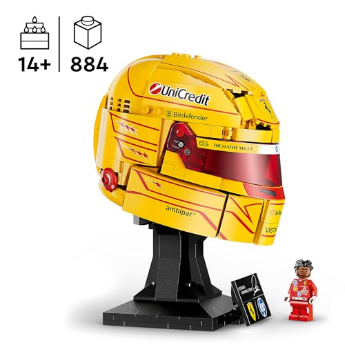 LEGO Editions Scuderia Ferrari HP Lewis Hamilton Helm - F1 Merchandise - Ausstellungsmodell Bausatz mit sammelbarer Minifigur - Geschenk für Jungen ab 14 Jahren und Erwachsene Motorsportfans - 43022 - 2