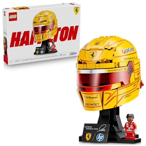 LEGO Editions Scuderia Ferrari HP Lewis Hamilton Helm - F1 Merchandise - Ausstellungsmodell Bausatz mit sammelbarer Minifigur - Geschenk für Jungen ab 14 Jahren und Erwachsene Motorsportfans - 43022 - 1