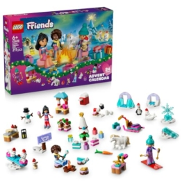 LEGO Friends Adventskalender 2026 - Spielzeug für Mädchen ab 6 Jahren - 24 Überraschungen mit 3 Mini Puppen, 6 Tieren & Zubehör - Geschenk für Kinder - 42698 - 1