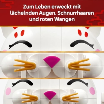 LEGO Glückskatze - Bauset für Erwachsene - Modellbau mit Tierfigur mit winkender Pfote sowie Goldmünze - Katzenfigur zum Bauen - DIY Deko Set - Kreatives Geschenk für Kinder & Erwachsene - 40813 - 4