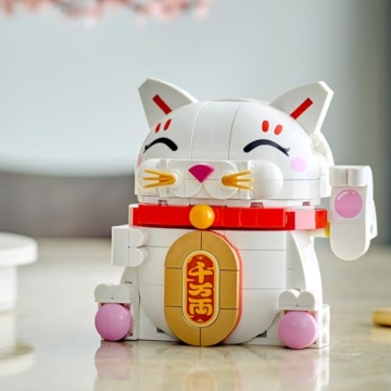 LEGO Glückskatze - Bauset für Erwachsene - Modellbau mit Tierfigur mit winkender Pfote sowie Goldmünze - Katzenfigur zum Bauen - DIY Deko Set - Kreatives Geschenk für Kinder & Erwachsene - 40813 - 8