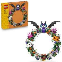 LEGO Halloweenkranz Modellbausatz - Mit Fledermäusen, Gespenstern & Spinnennetz - Wanddeko - Halloween Bauspielzeug Geschenk für Mädchen, Jungen & Teenagern ab 12 Jahre - 40825 - 1