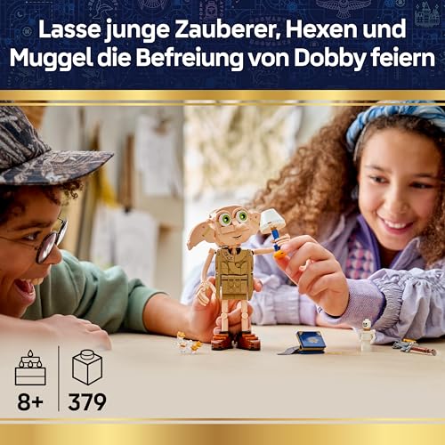 LEGO Harry Potter Dobby, der Freie Elf Spielzeug - Modellbau umbaubar in eine Kreacher Figur - DIY Kinderzimmer Deko - Geschenk für Mädchen, Jungen und Fans ab 8 Jahren - 76469 - 2