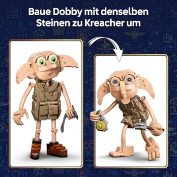 LEGO Harry Potter Dobby, der Freie Elf Spielzeug - Modellbau umbaubar in eine Kreacher Figur - DIY Kinderzimmer Deko - Geschenk für Mädchen, Jungen und Fans ab 8 Jahren - 76469 - 5