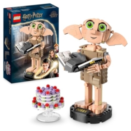 LEGO Harry Potter Dobby der Hauself Set, bewegliche ikonische Figur, Spielzeug, Schlafzimmer Accessoire & Deko, Charakter-Sammlung, Geschenk für Mädchen, Jungen, Teens und alle Fans ab 8 Jahren 76421 - 1