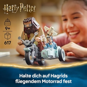LEGO Harry Potter Hagrids und Harrys Motorradtour – Spielzeug mit Motorrad, Beiwagen & Eule Hedwig – Mit Minifiguren zum Sammeln – Kreatives Geschenk für Mädchen und Jungen ab 9 Jahren – 76443 - 2