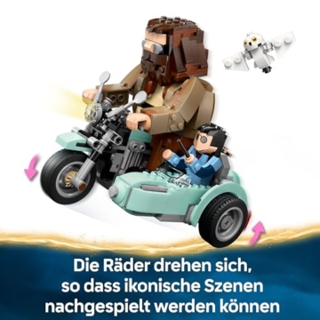 LEGO Harry Potter Hagrids und Harrys Motorradtour – Spielzeug mit Motorrad, Beiwagen & Eule Hedwig – Mit Minifiguren zum Sammeln – Kreatives Geschenk für Mädchen und Jungen ab 9 Jahren – 76443 - 5