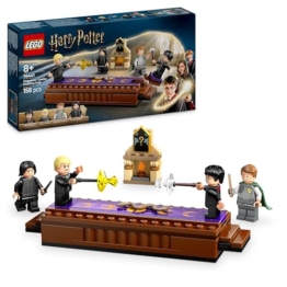 LEGO Harry Potter Schloss Hogwarts: Duellierclub, Bauset mit 4 Minifiguren inkl. Draco Malfoy, Gilderoy Lockhart & Severus Snape, Set mit Funktion zum Umstürzen für Jungen & Mädchen ab 8 Jahren 76441 - 1