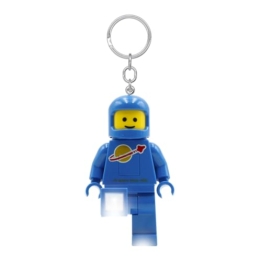 Lego Iconic Blue Spaceman Schlüsselanhänger mit LED-Taschenlampe Spielzeuggeschenke für Kinder - 76 mm große Figur (KE23H) - 2 CR2025 Batterien enthalten - 1