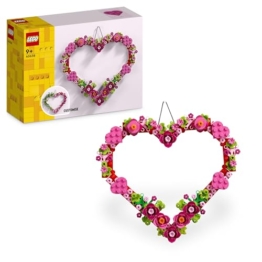 LEGO Iconic Herz-Deko - Spielzeug für Kinder - Geschenk für Mädchen und Jungen ab 9 Jahren - Deko Wohnzimmer - Geschenkidee zum Geburtstag - Modellbau Herz Ornament zum Bauen und Ausstellen 40638 - 1