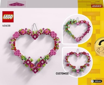 LEGO Iconic Herz-Deko - Spielzeug für Kinder - Geschenk für Mädchen und Jungen ab 9 Jahren - Deko Wohnzimmer - Geschenkidee zum Geburtstag - Modellbau Herz Ornament zum Bauen und Ausstellen 40638 - 9