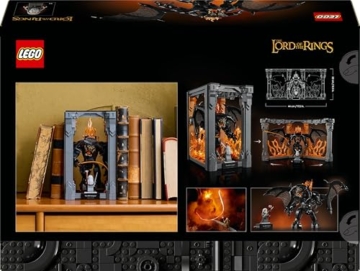 LEGO Icons Der Herr der Ringe: Balrog Bücherstütze - DIY Bücherregal Deko mit Gandalf dem Grauen Minifigur & Drachenfigur - Sammlerstück & Geschenk für Fans - 10367 - 12