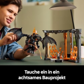 LEGO Icons Der Herr der Ringe: Balrog Bücherstütze - DIY Bücherregal Deko mit Gandalf dem Grauen Minifigur & Drachenfigur - Sammlerstück & Geschenk für Fans - 10367 - 3