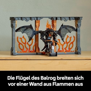 LEGO Icons Der Herr der Ringe: Balrog Bücherstütze - DIY Bücherregal Deko mit Gandalf dem Grauen Minifigur & Drachenfigur - Sammlerstück & Geschenk für Fans - 10367 - 7