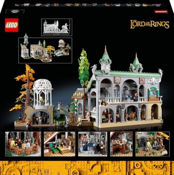 LEGO Icons Der Herr Der Ringe: Bruchtal - Modellbau für Erwachsene - Kreatives Spielzeug mit 15 Minifiguren mit Gandalf, Legolas, Aragorn & Frodo - Kontruktionsspielzeug zum Sammeln - 10316 - 10