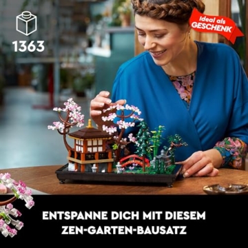 LEGO Icons Garten der Stille - Modell zum Bauen und Ausstellen - Japanische Oase mit Pavillon, Brücke, Koi-Karpfen, Lotusblumen, Bäumen - DIY Deko - Geschenk für Frauen und Männer - 10315 - 2