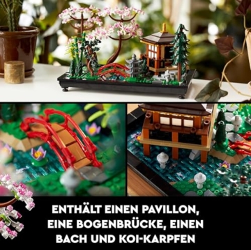 LEGO Icons Garten der Stille - Modell zum Bauen und Ausstellen - Japanische Oase mit Pavillon, Brücke, Koi-Karpfen, Lotusblumen, Bäumen - DIY Deko - Geschenk für Frauen und Männer - 10315 - 3