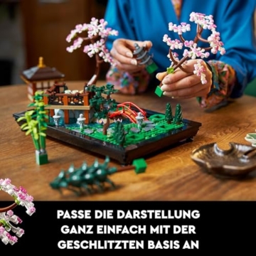 LEGO Icons Garten der Stille - Modell zum Bauen und Ausstellen - Japanische Oase mit Pavillon, Brücke, Koi-Karpfen, Lotusblumen, Bäumen - DIY Deko - Geschenk für Frauen und Männer - 10315 - 4