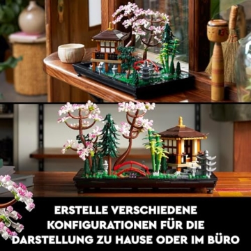 LEGO Icons Garten der Stille - Modell zum Bauen und Ausstellen - Japanische Oase mit Pavillon, Brücke, Koi-Karpfen, Lotusblumen, Bäumen - DIY Deko - Geschenk für Frauen und Männer - 10315 - 6
