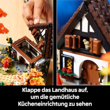 LEGO Icons Herbstlicher Landhausgarten - umgestaltbare Schreibtischdeko für Erwachsene - Tiere Minifiguren - Modellbau im Landhausstil - Kreatives Bauset - Geschenk für Männer & Frauen - 11372 - 4