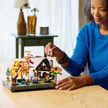 LEGO Icons Herbstlicher Landhausgarten - umgestaltbare Schreibtischdeko für Erwachsene - Tiere Minifiguren - Modellbau im Landhausstil - Kreatives Bauset - Geschenk für Männer & Frauen - 11372 - 7