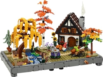 LEGO Icons Herbstlicher Landhausgarten - umgestaltbare Schreibtischdeko für Erwachsene - Tiere Minifiguren - Modellbau im Landhausstil - Kreatives Bauset - Geschenk für Männer & Frauen - 11372 - 8