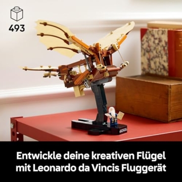 LEGO Icons Leonardo da Vincis Fluggerät mit schlagenden Flügeln - Inklusive Minifigur & Ständer - Bauset für Erwachsene - Deko-Set für Zuhause - Geschenkidee - 10363 - 2