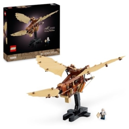 LEGO Icons Leonardo da Vincis Fluggerät mit schlagenden Flügeln - Inklusive Minifigur & Ständer - Bauset für Erwachsene - Deko-Set für Zuhause - Geschenkidee - 10363 - 1